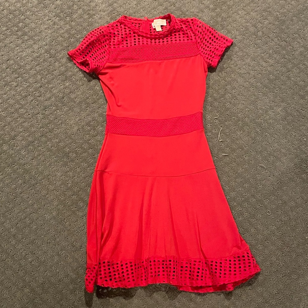 Michael by Michael Kors Red Fit and Flare Dress